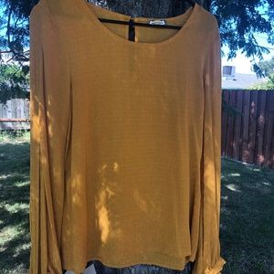 Mustard long sleeve blouse